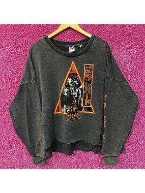 Def Leppard Hysteria Rock Band Cropped Crewneck Sweater 2XL